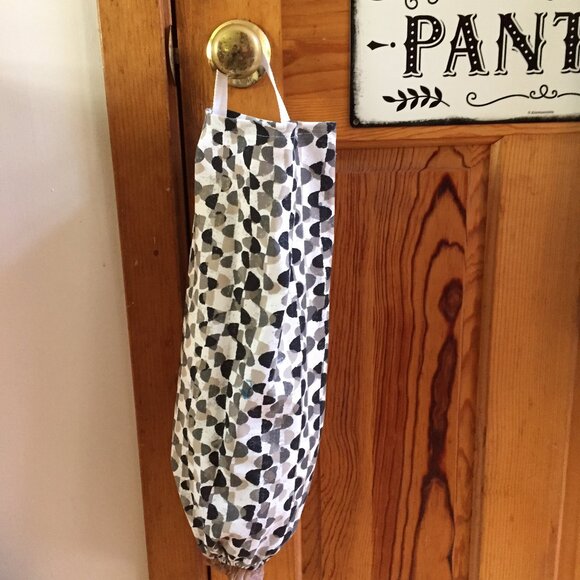 Plastic bag holder grocery dispenser Cotton Reusable Washable Mid Century Modern - Picture 1 of 3